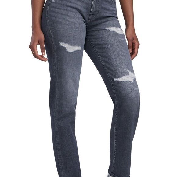 Nwt BUFFALO High Rise Straight Jayden Grey Jeans sz 27x32 - Picture 3 of 9